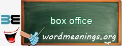 WordMeaning blackboard for box office